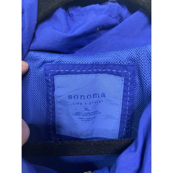 Sonoma Long Sleeve Full Zip Lightweight Windbreaker Jacket Blue XL‎ Outdoor Gorp - Picture 4 of 9